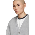 Thom Browne Grey Pique 4-Bar Cardigan