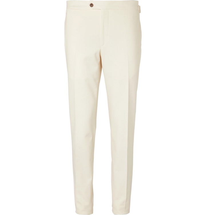 Photo: Thom Sweeney - Tapered Cotton-Twill Trousers - White