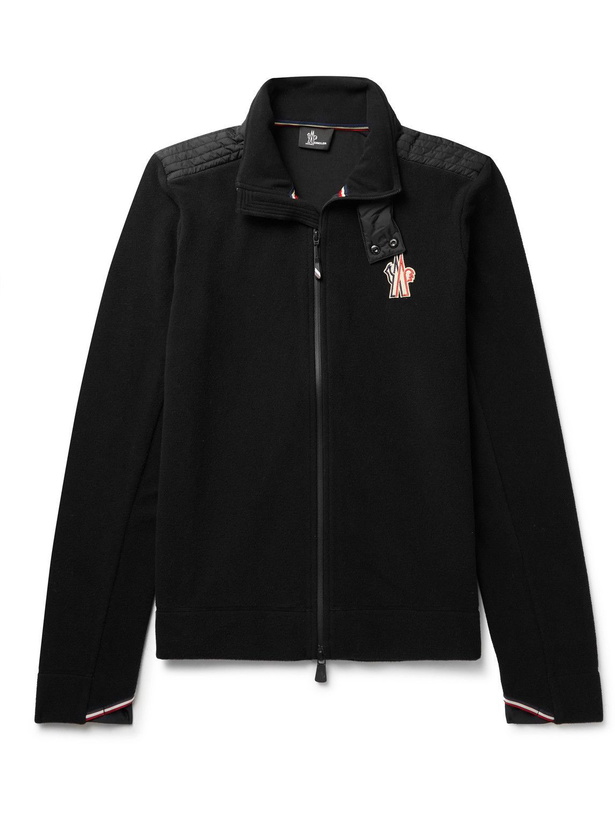 Photo: Moncler Grenoble - Logo-Appliquéd Fleece Zip-Up Ski Base Layer - Black