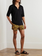 SAINT LAURENT - Straight-Leg Printed Twill Drawstring Shorts - Brown