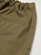 Aspesi - Straight-Leg Pleated Cotton-Gabardine Trousers - Green