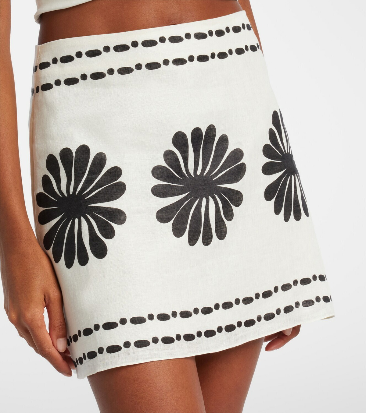 Cala de la Cruz Eve floral linen miniskirt