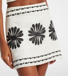 Cala de la Cruz Eve floral linen miniskirt