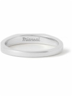 Miansai - Thin Geo Sterling Silver Blackened Diamond Ring - Silver