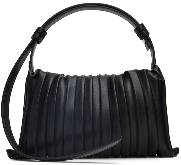 Photo: SIMONMILLER Black Vegan Mini Puffin Top Handle Bag