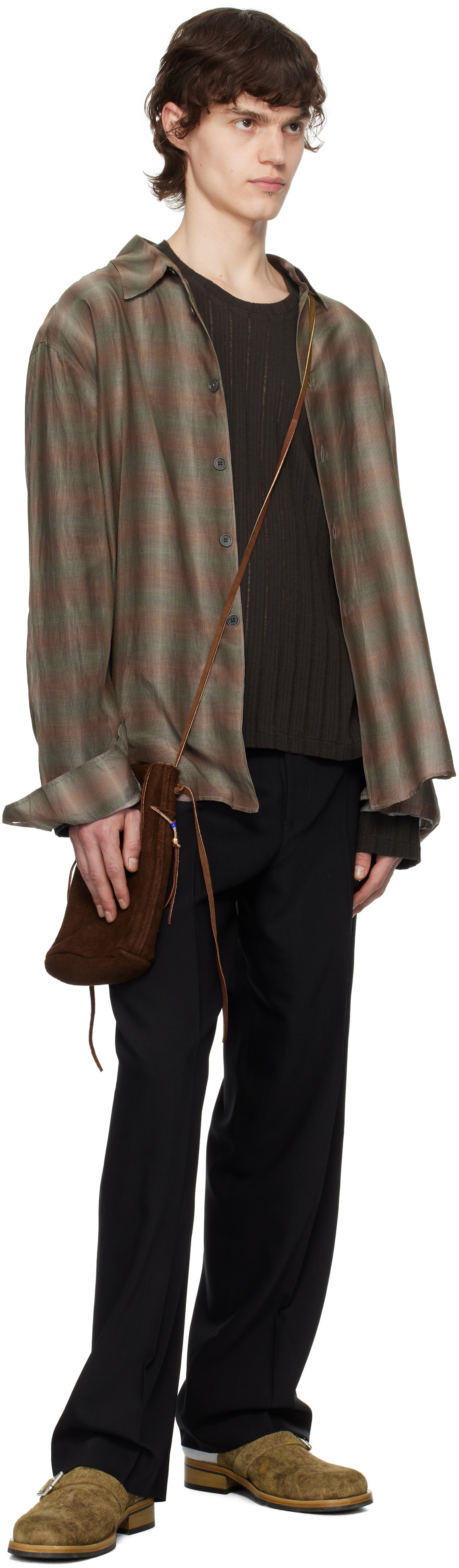 mfpen Brown LS Round Neck Sweater mfpen