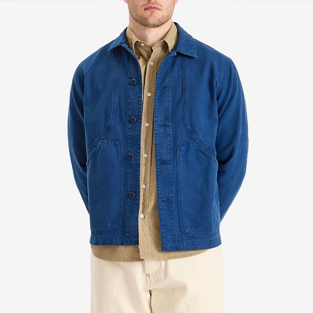Foret Men's Berry Canvas Overshirt in Blue