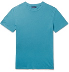 Frescobol Carioca - Slim-Fit Cotton and Linen-Blend T-Shirt - Blue