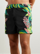 Valentino Garavani - Sunsurf Straight-Leg Mid-Length Printed Swim Shorts - Black