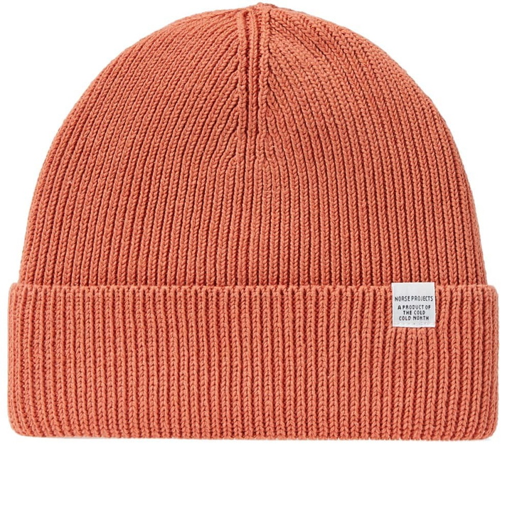 Photo: Norse Projects Cotton Watch Beanie Orange