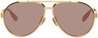 Gucci Gold Aviator Sunglasses