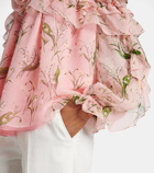 Carolina Herrera Floral halterneck silk blouse