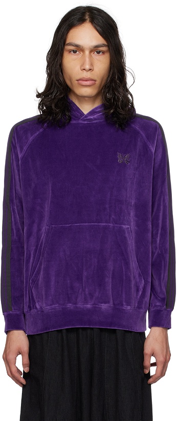 Photo: NEEDLES Purple Embroidered Hoodie