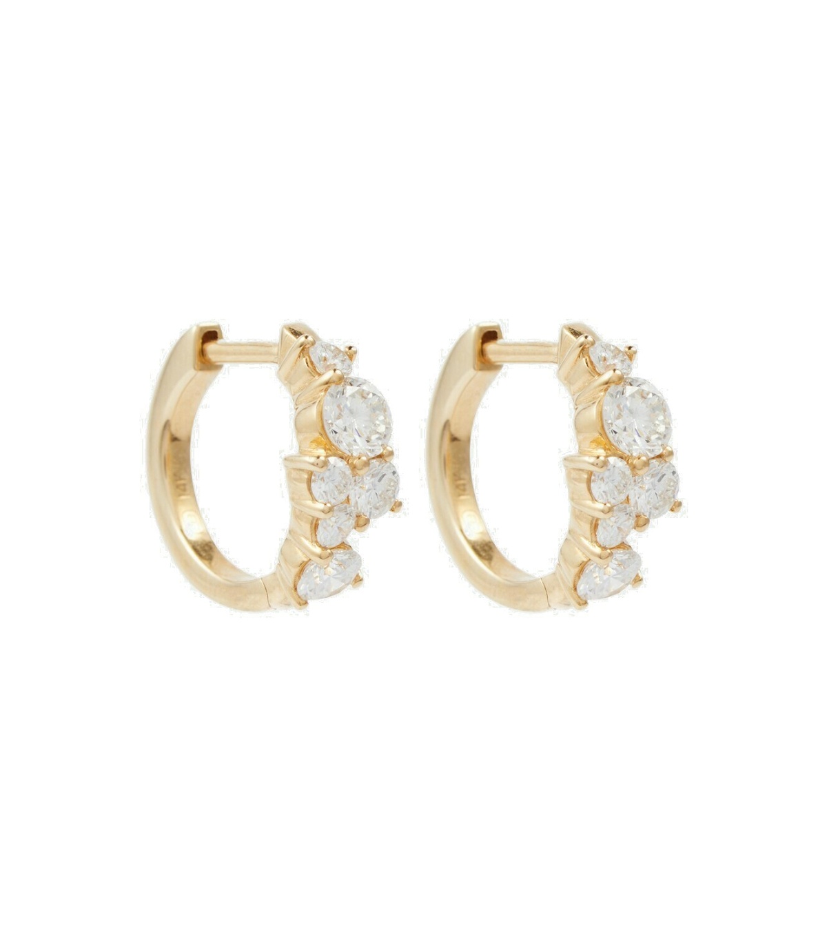 Photo: Sydney Evan Cocktail 14kt yellow gold and diamond hoop earrings