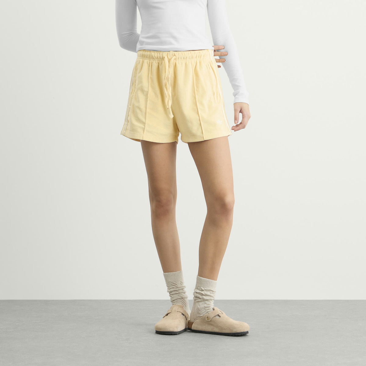 Adidas Women's Terry Towel Shorts in Orange Tint
