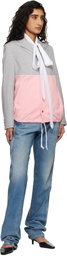 Comme des Garçons Girl Gray & Pink Paneled Blazer