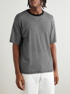 ssstein - Striped Super 120s Wool T-Shirt - Black