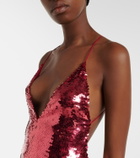 Alex Perry Sequined open-back minidress