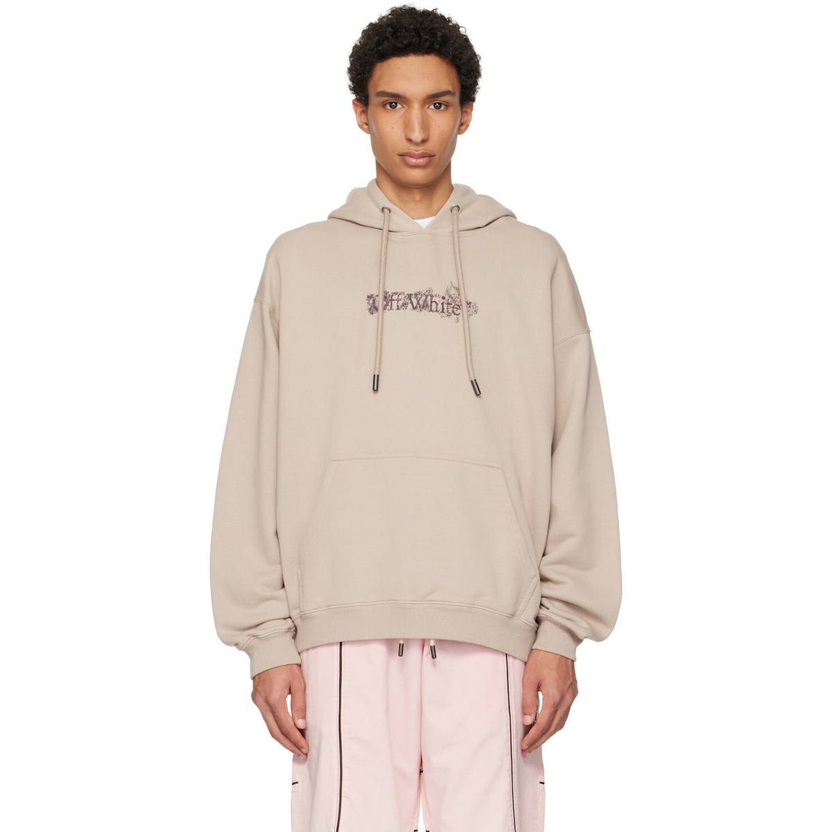 Off-White Beige Heraldic Arrow Skate Hoodie