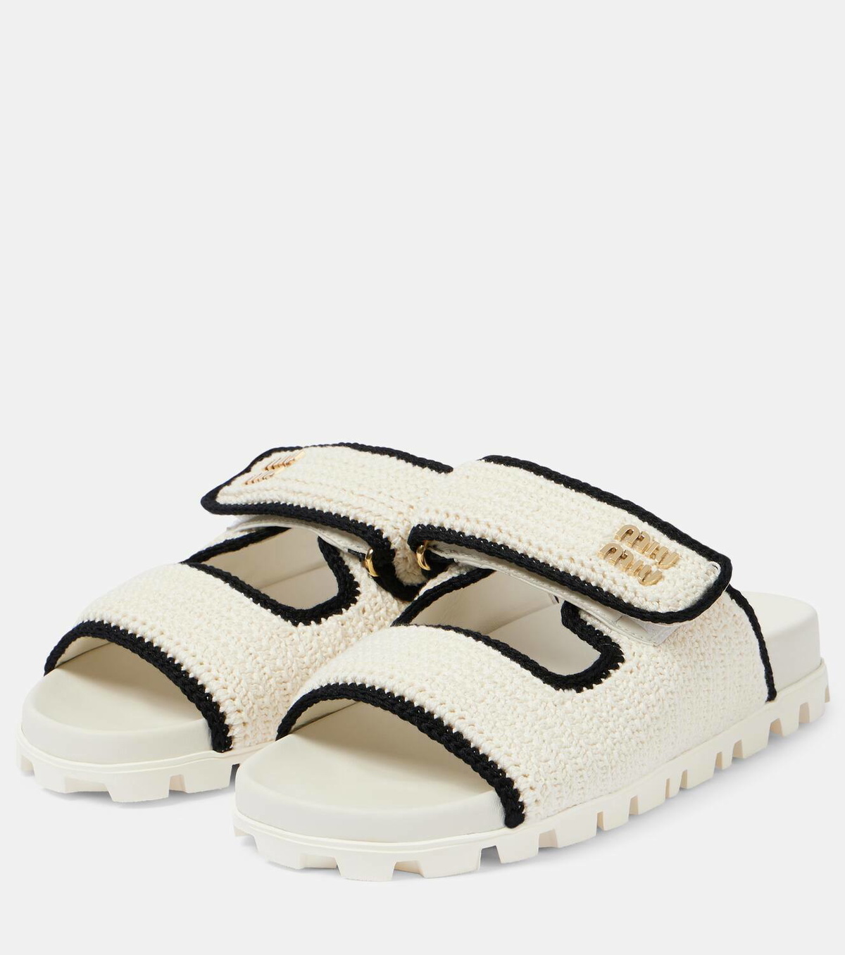 Miu Miu Logo crochet sandals
