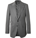 TOM FORD - Shelton Slim-Fit Herringbone Wool and Silk-Blend Suit Jacket - Gray