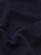 Loro Piana - Cotton and Silk-Blend Piqué Sweater - Blue