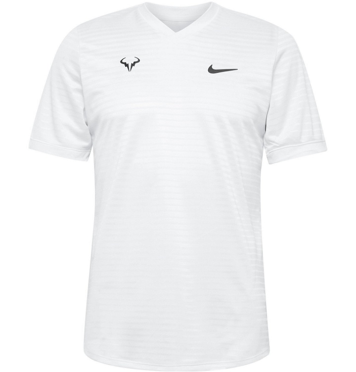 Photo: Nike Tennis - NikeCourt Rafa Challenger Dri-FIT Tennis T-Shirt - White