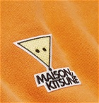 Maison Kitsuné - Logo-Appliquéd Fleece-Back Cotton and Wool-Blend Sweatshirt - Orange
