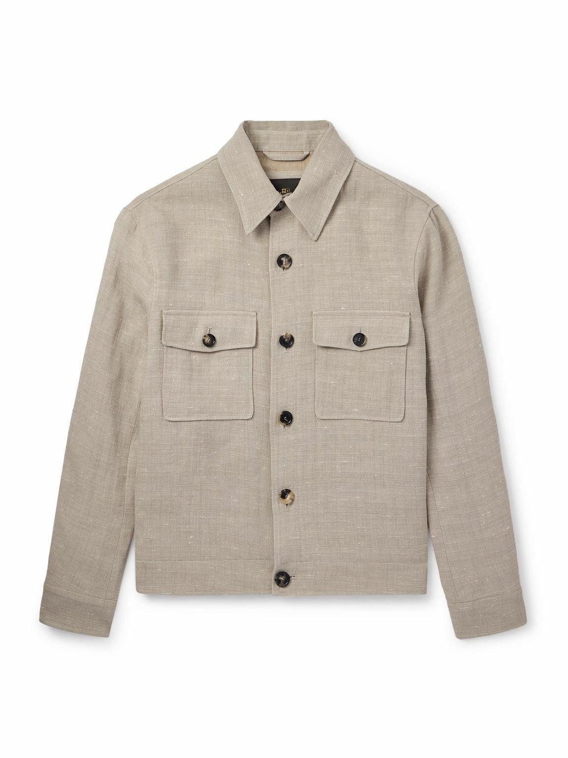 Loro Piana - Clem Linen and Silk-Blend Trucker Jacket - Neutrals
