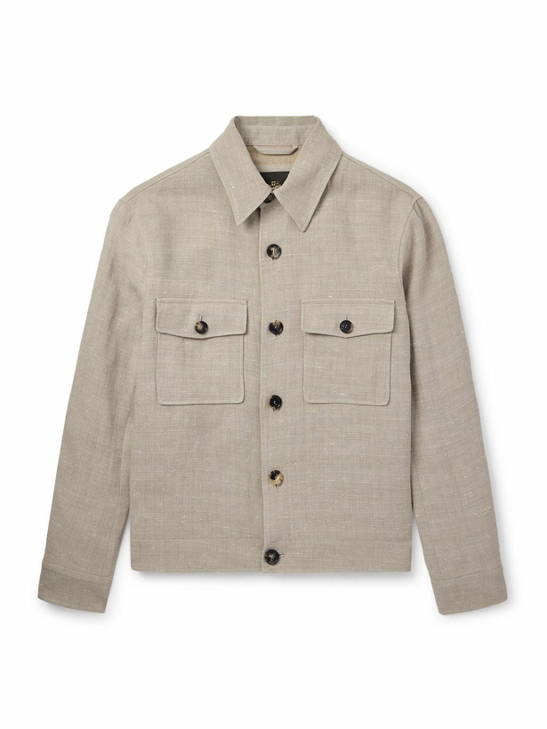 Photo: Loro Piana - Clem Linen and Silk-Blend Trucker Jacket - Neutrals