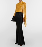 Victoria Beckham Draped tie-neck lamé blouse