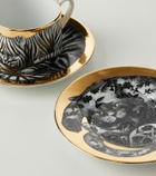 Fornasetti High Fidelity set of 6 porcelain tea cups and saucers