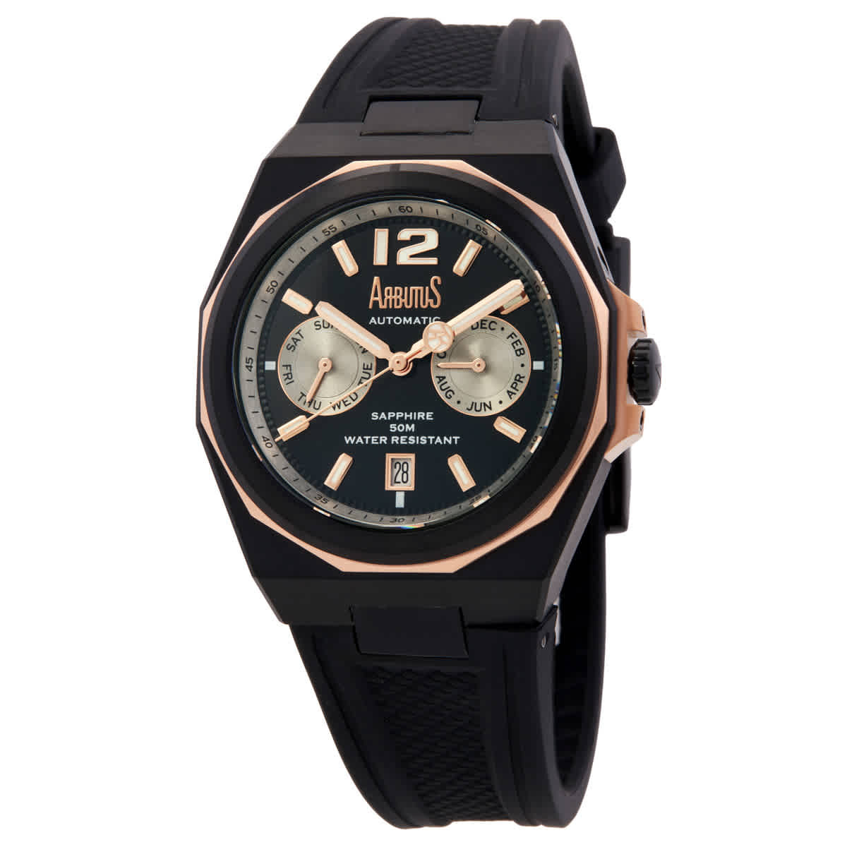 Arbutus Wall Street Automatic Black Dial Mens Watch AR2402TRBB