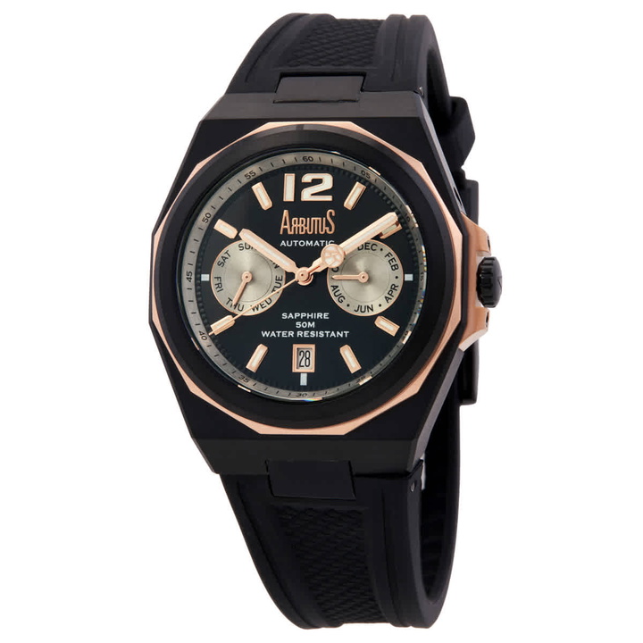 Photo: Arbutus Wall Street Automatic Black Dial Mens Watch AR2402TRBB