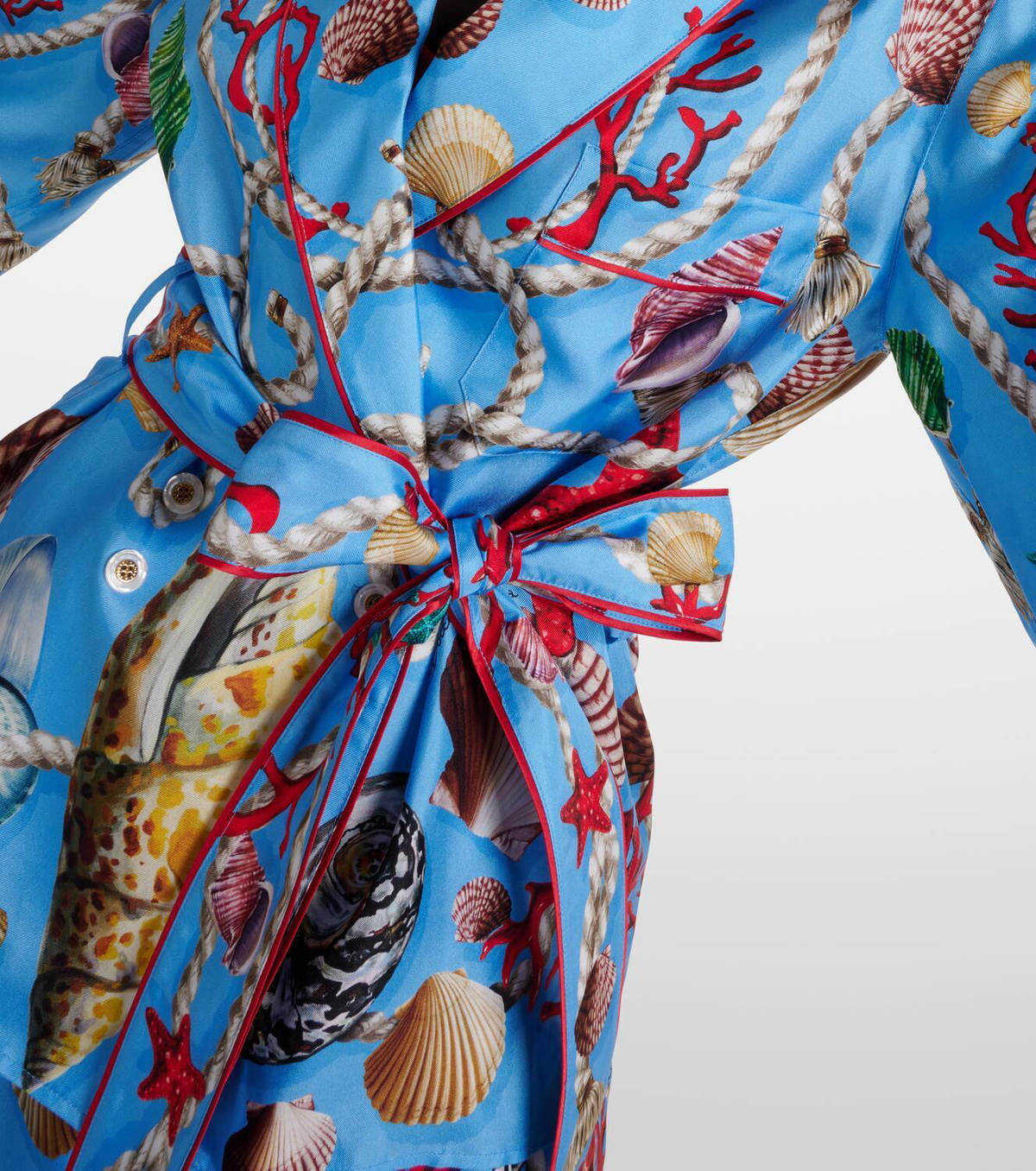 Dolce&Gabbana Capri printed silk beach cover-up