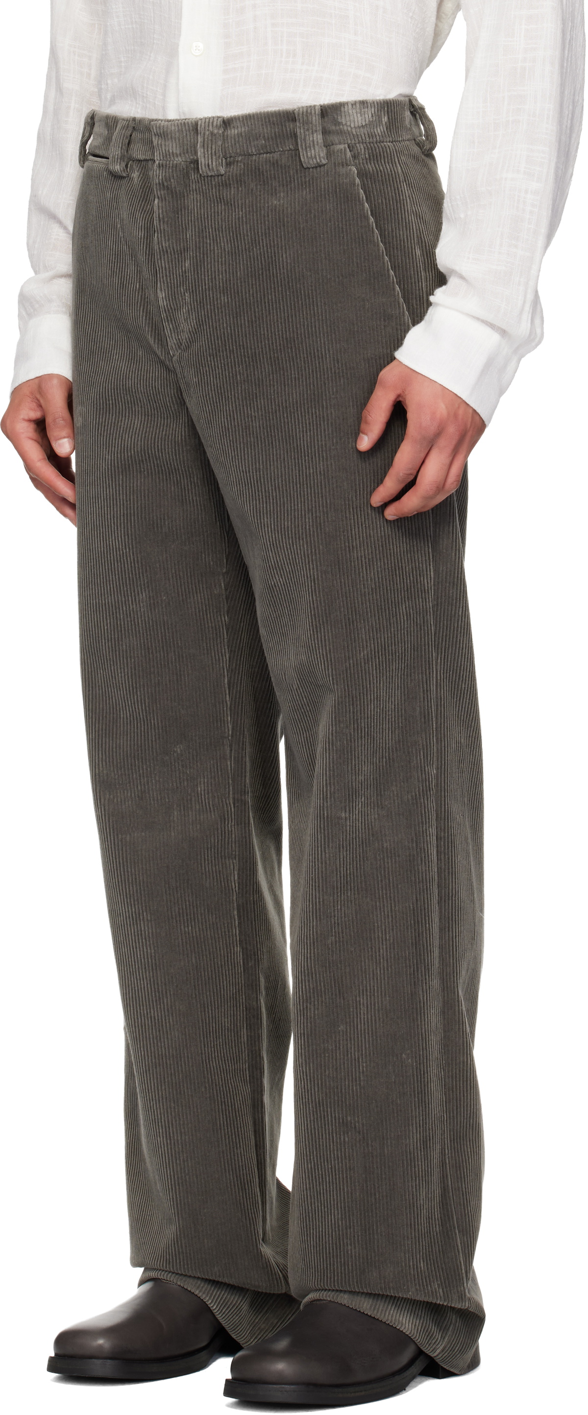 Rier SSENSE Exclusive Gray Corduroy Trousers