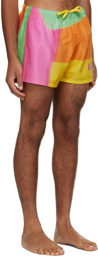 Moschino Multicolor Projection Print Swim Shorts