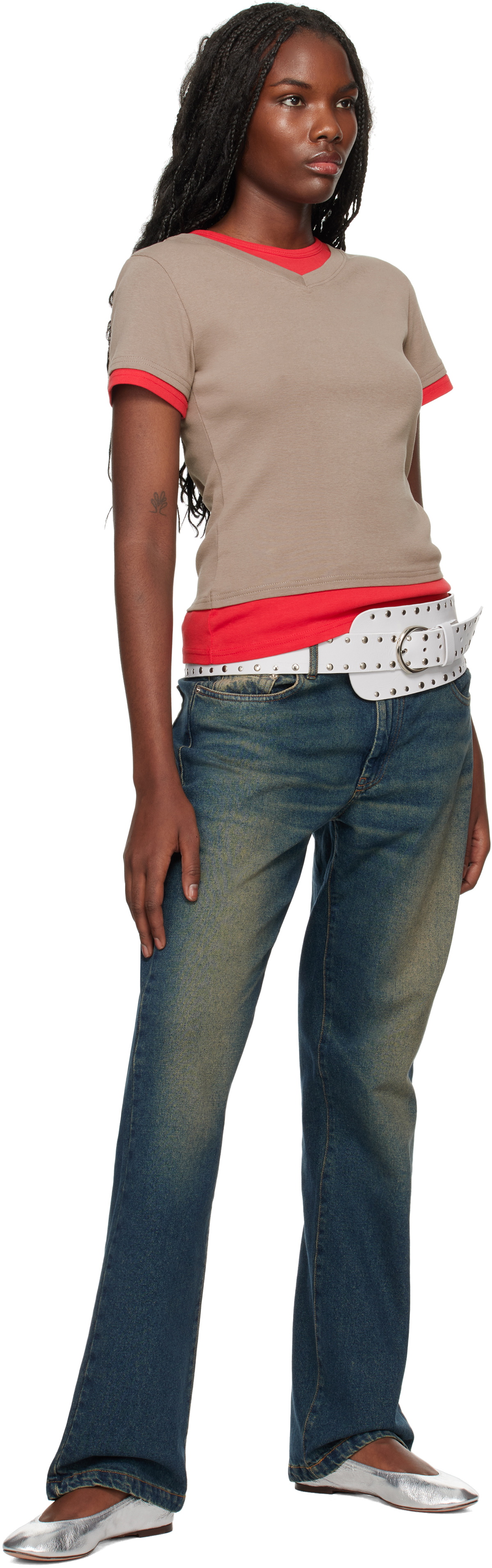 Gimaguas Taupe & Red Rio T-shirt Gimaguas