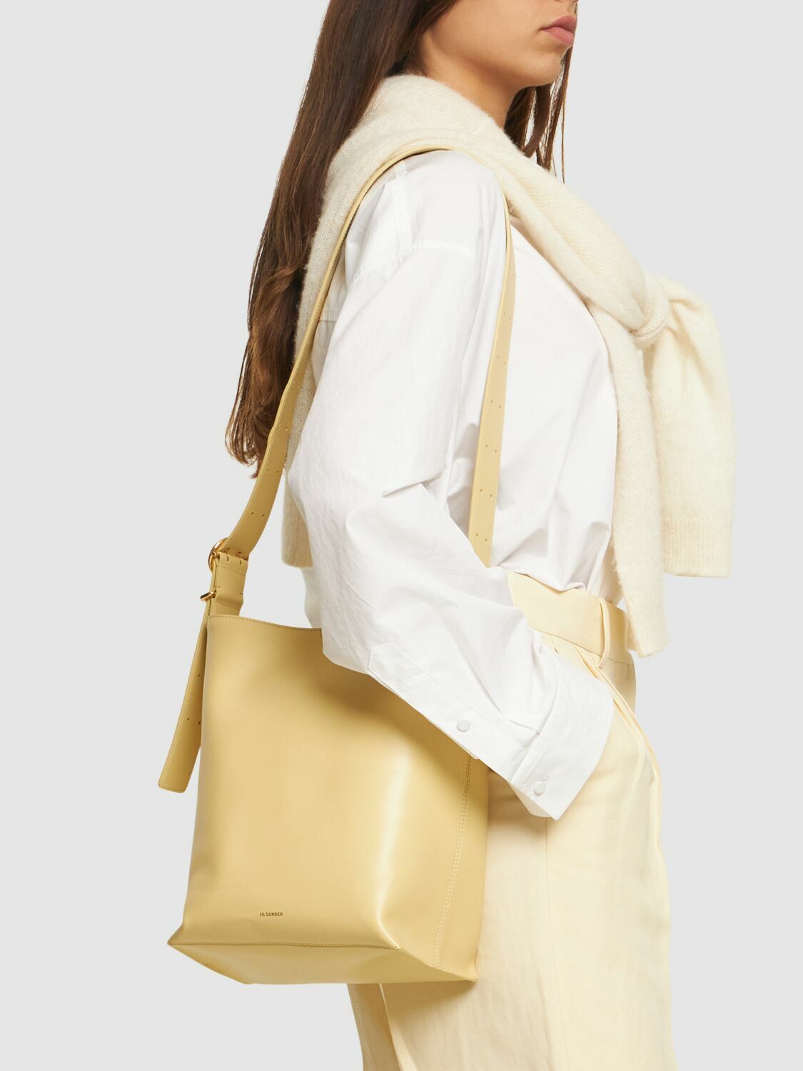 JIL SANDER - Cannolo Leather Tote Bag Jil Sander