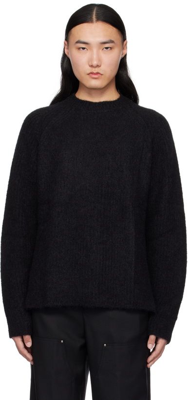 Photo: DEVOA Black Alpaca Mohair Knit Sweater