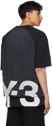 Y-3 Black Raw Jersey Graphic T-Shirt