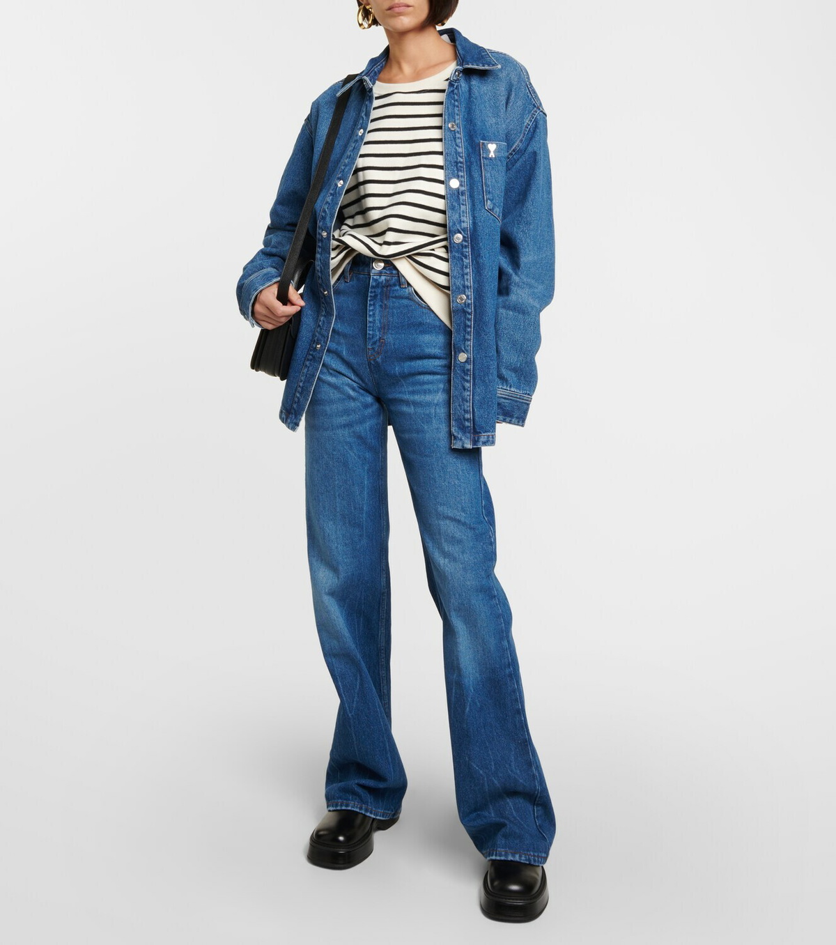 AMI FLARED LONG SLEEVE TOP