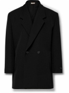 Fear of God - Eternal California Oversized Double-Breasted Virgin Wool and Cotton-Blend Twill Blazer - Black