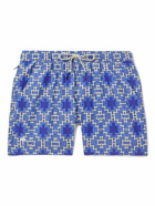 OAS - Azul Straight-Leg Short-Length Printed Swim Shorts - Blue
