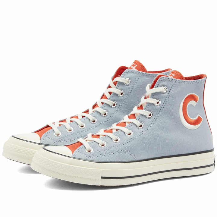 Photo: Converse Men's Chuck 70 Letterman Sneakers in Heirloom Silver/Nomadic Rust