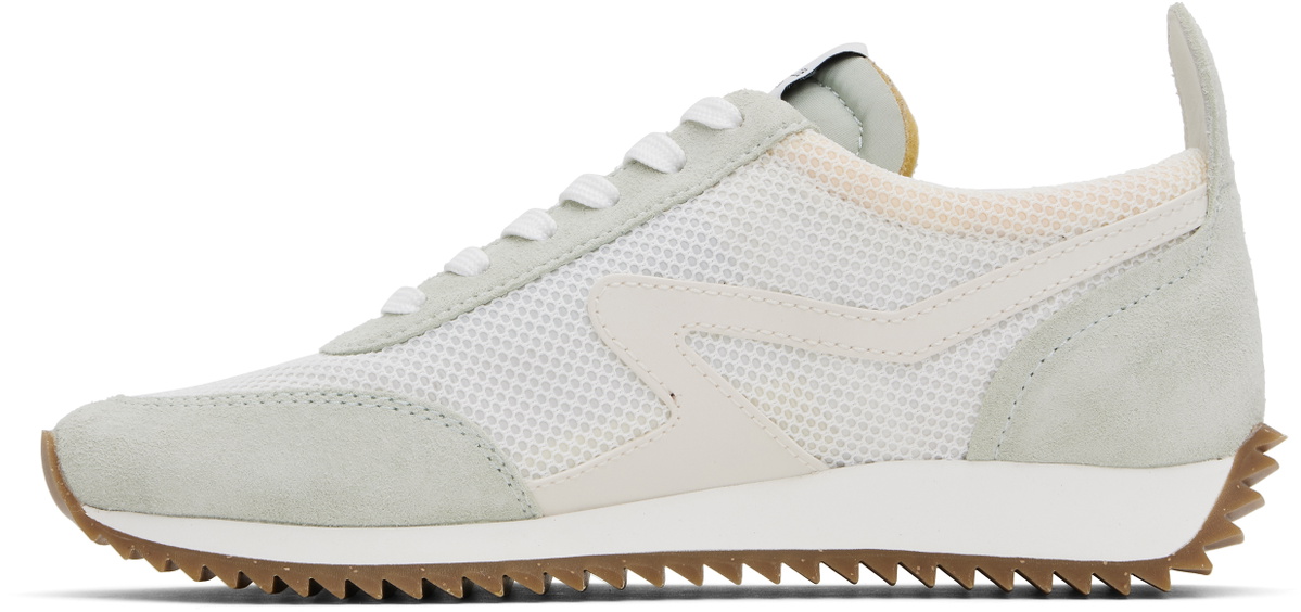 rag & bone Off-White & Green Retro Runner Sneakers