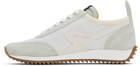 rag & bone Off-White & Green Retro Runner Sneakers