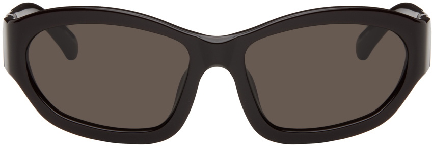 Dries Van Noten Brown Linda Farrow Edition Goggle Sunglasses