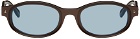 BONNIE CLYDE Brown & Blue Roller Coaster Sunglasses