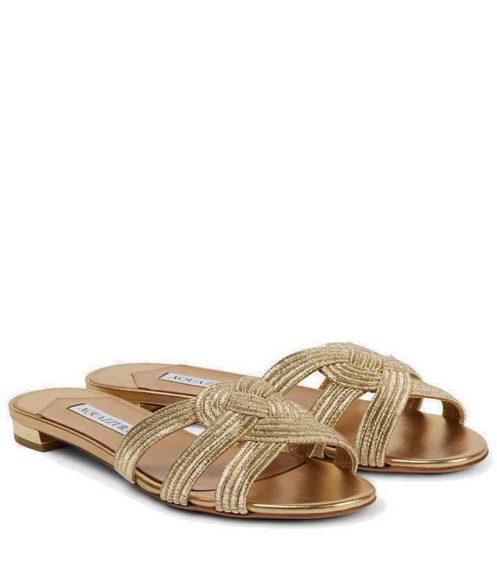 Photo: Aquazzura Felix satin slides